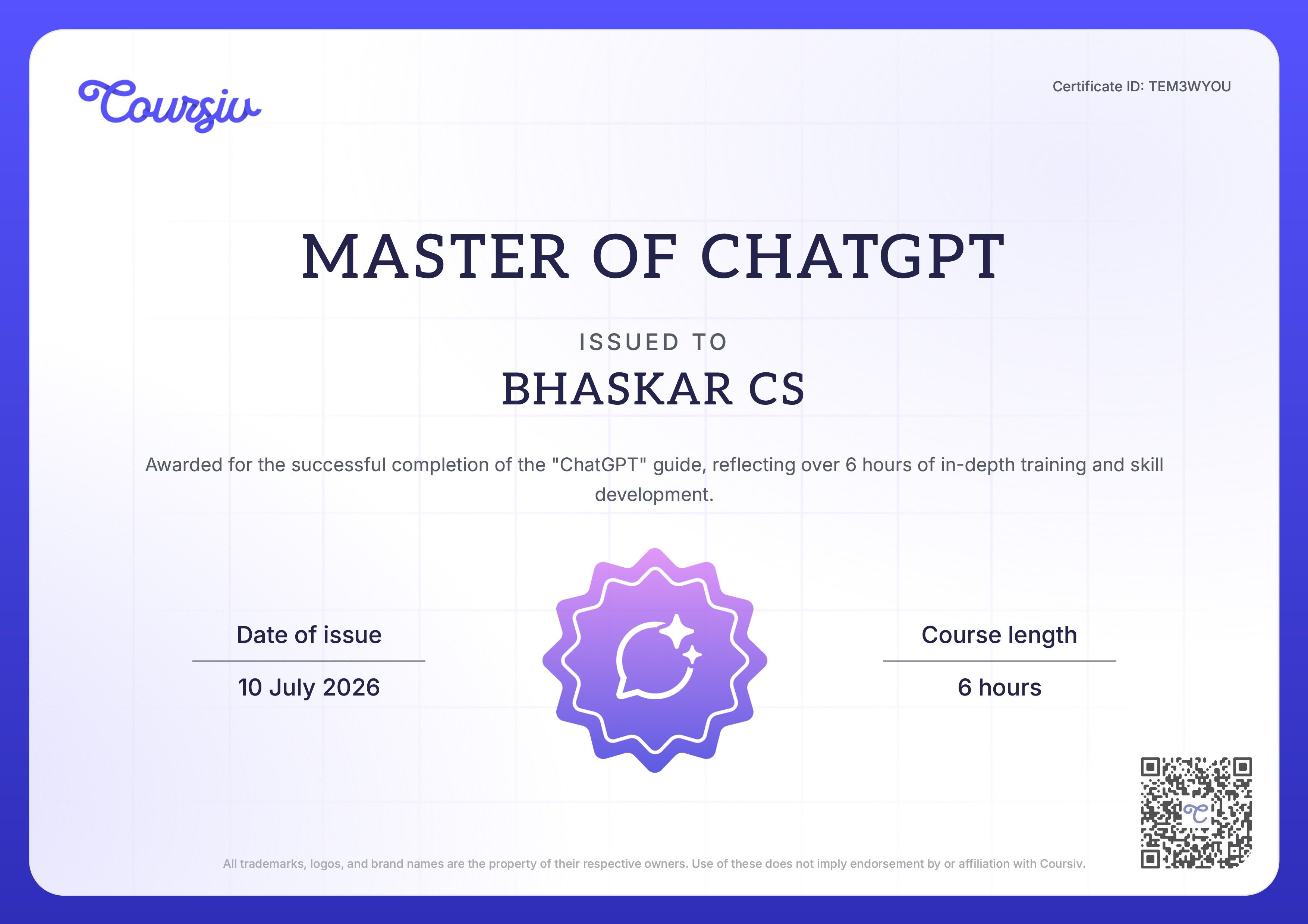 Certificate 6